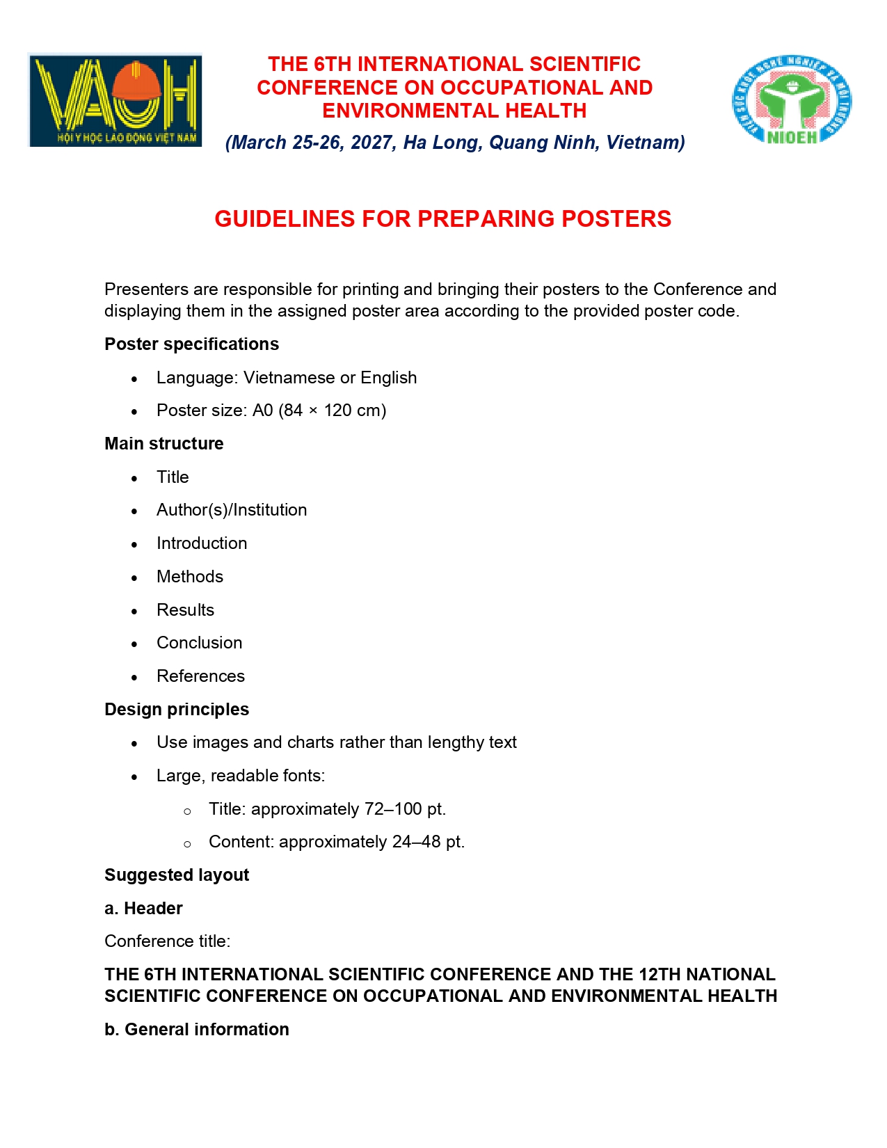 Guidelines for preparing poster